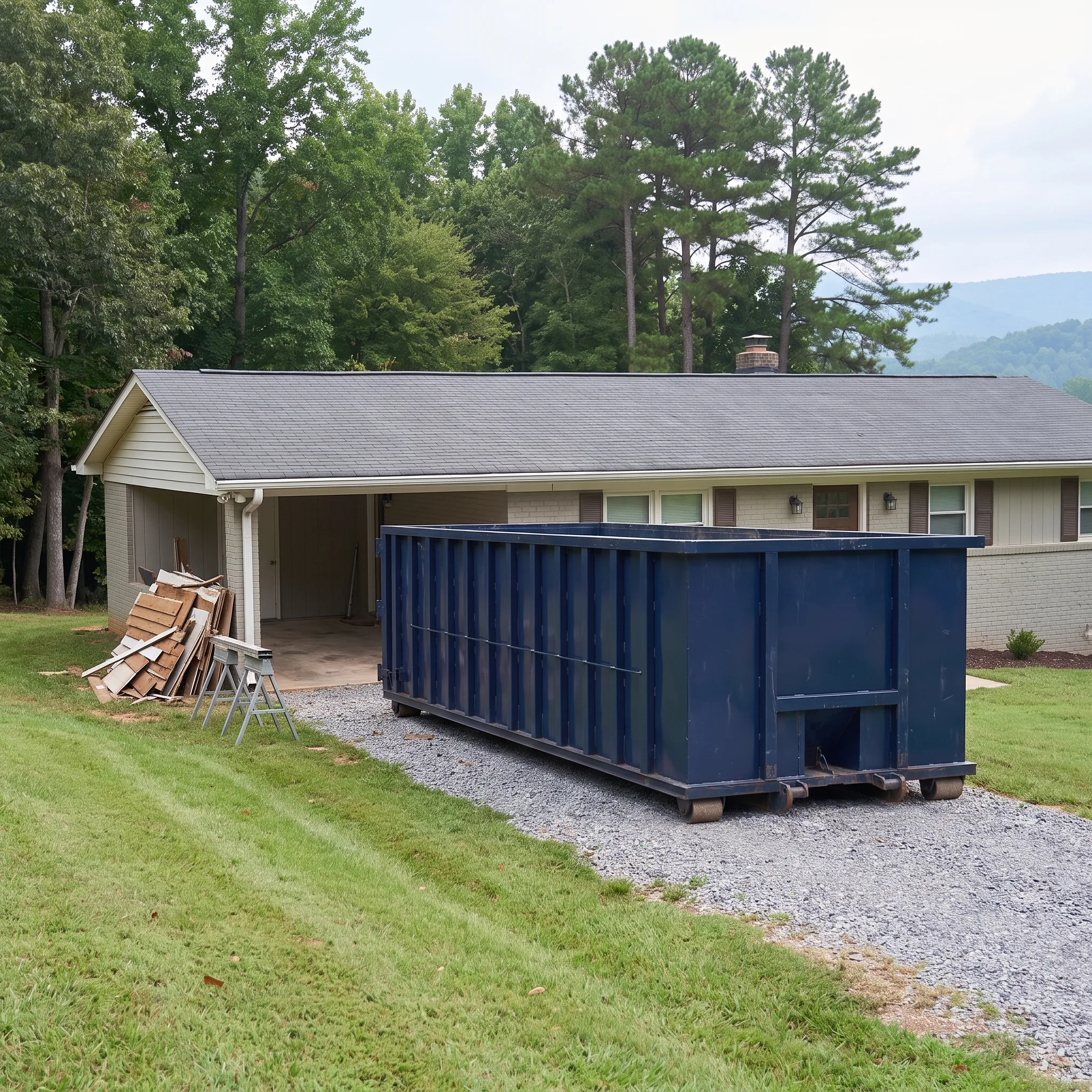 Dumpster on a Chesapeake, VA job site
